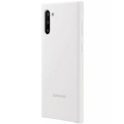 Чехол для Galaxy Note 10 накладка (бампер) Samsung Silicone Cover белый - фото