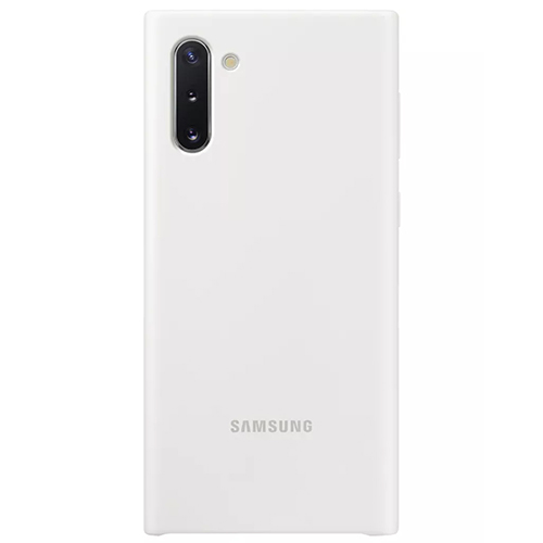 Чехол для Galaxy Note 10 накладка (бампер) Samsung Silicone Cover белый
