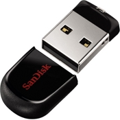 USB Флеш 32GB SanDisk Cruzer Fit  с колпачком (Черный) - фото