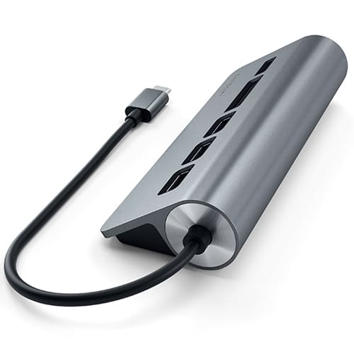 Мультипереходник Satechi Aluminum Type-C - USB 3.0 Hub & Micro/SD Card Reader (ST-TCHCRM) Серый