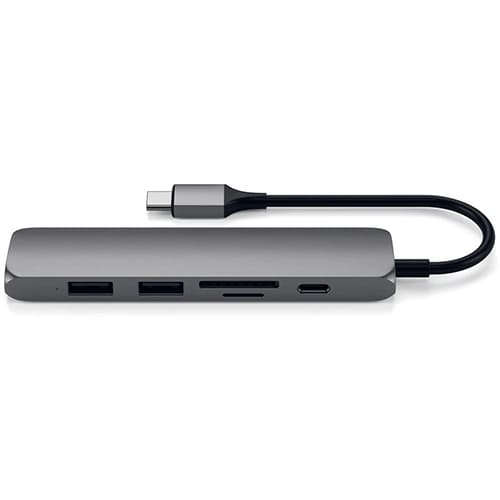 USB-хаб Satechi Type-C Slim Multiport Adapter V2 ST-SCMA2M (Темно-серый)