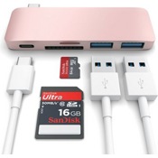 USB-хаб Satechi Type-C USB 3.0 Passthrough Hub (ST-TCUPR) Розовый - фото
