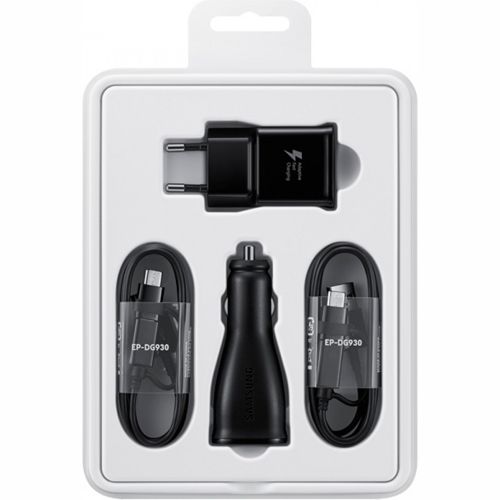 Комплект зарядных устройств Samsung CЗУ + АЗУ + USB Type-C (Черный)