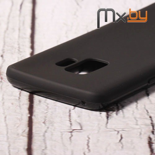 Чехол для Samsung Galaxy S9 накладка (бампер) силиконовый черный матовый 