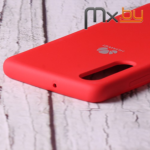 Чехол для Huawei P30 накладка (бампер) Silicone Cover красный