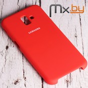 Чехол для Samsung Galaxy J6+ 2018 накладка (бампер) Silicone Cover красный - фото