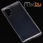 Чехол для Samsung Galaxy Note 10+ накладка (бампер) силиконовый прозрачный  - фото