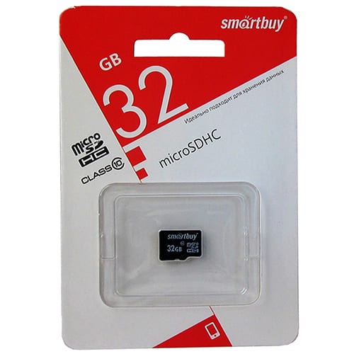 Карта памяти SmartBuy MicroSDHC 32Gb Class 10 (SB32GBSDCL10-00LE) 