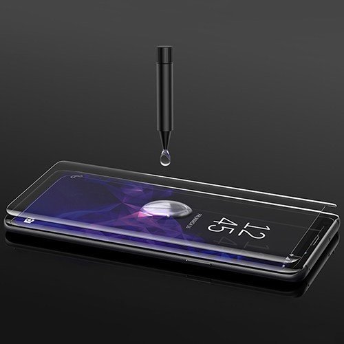 Защитное стекло для Samsung Galaxy S9 прозрачное с фотополимерным клеем и УФ-лампой