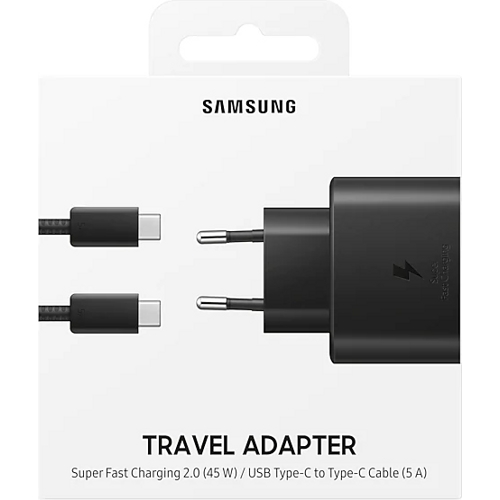 Зарядное устройство Samsung EP-TA845XBEGRU + USB Type-C кабель (Черный)
