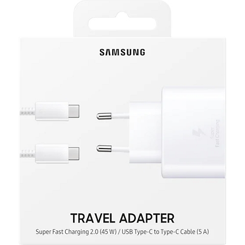 Зарядное устройство Samsung EP-TA845XWEGRU + USB Type-C кабель (Белый)