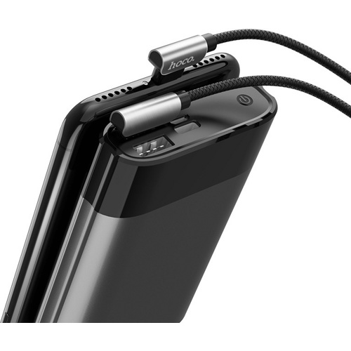 USB кабель Hoco U42 Exquisite Steel Lightning, длина 1,2 метра (Черный)