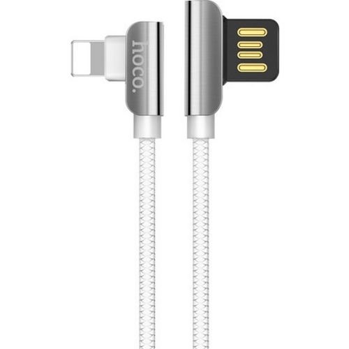 USB кабель Hoco U42 Exquisite Steel Lightning, длина 1,2 метра (Белый)