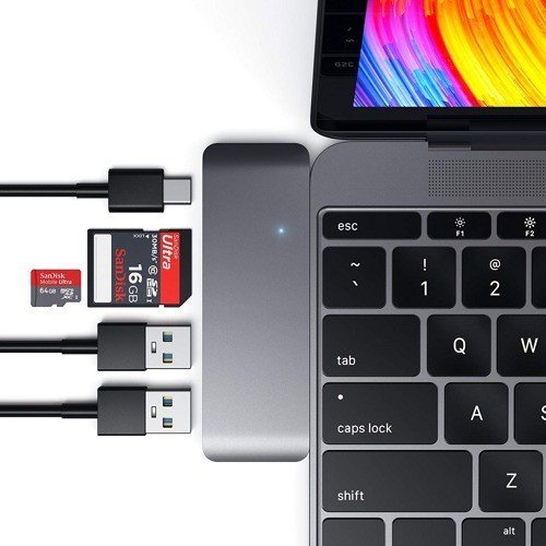 USB-хаб Satechi Combo Hub 3 in 1 USB Type-C (Серый)