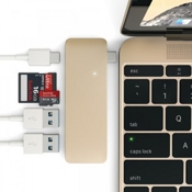 USB-хаб Satechi Combo Hub 3 in 1 USB Type-C (Золотой) B019PHF9UO - фото