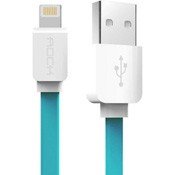 USB кабель Lightning Rock Flat для iPhone, iPad, iPod для зарядки и синхронизации 1 метр (голубой) - фото