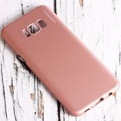 Чехол для Samsung Galaxy S8+ накладка (бампер) пластиковый X-level Metallic розовое золото - фото