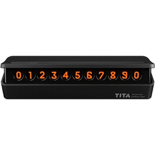 Табличка с номером телефона для авто TITA Temporary Parking Card (Черная)