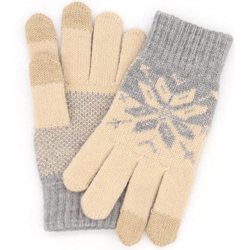 Перчатки для сенсорных экранов Wool Screen Touch Gloves Woman (Бежевые)