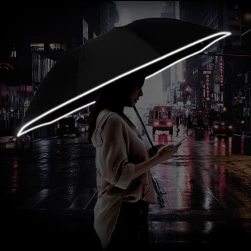 Зонт с фонариком Zuodu (Черный)