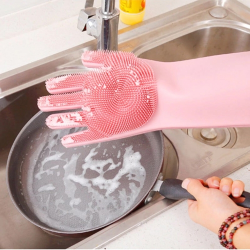 Силиконовые перчатки Silicone Cleaning Glove (Розовый)