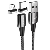USB кабель Wsken X1 Pro со съемными магнитными разъемами MicroUSB и USB-C 1.2 метра - фото