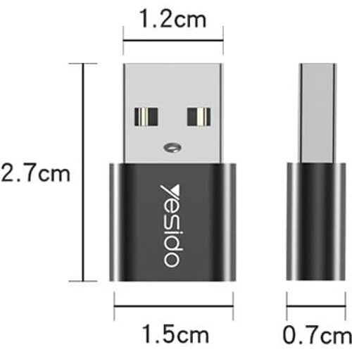 Адаптер Type-С на USB Yesido GS-09 (Черный)
